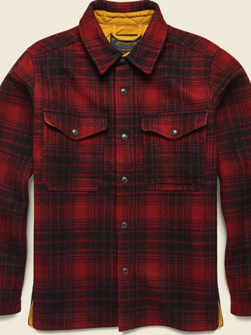 Filson Lined Mackinaw Wool Jac Shirt Oxblood Black XS